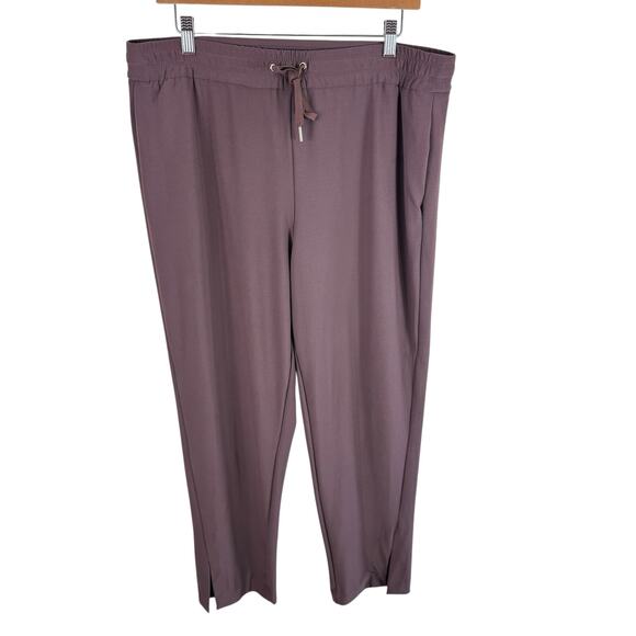 Joie Mauve Purple Drawstring Waist Straight Leg Stretchy Casual Pull On Pants L - Picture 1 of 7